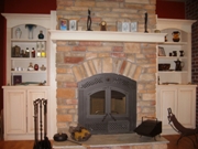 Wrap-Around Beam Mantel Side Cabinets